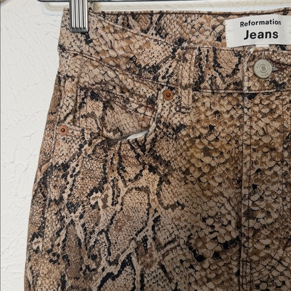 Reformation Peyton Snake High Rise Bootcut Jeans size 25 - Picture 11 of 14
